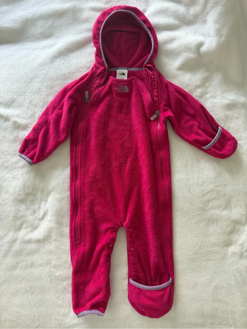 The North Face Bright Fuchsia Infant Fleece Buntingsz 12-18 mo.